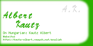 albert kautz business card